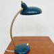 Adjustable table lamp — Duck blue and gold metal — 1960s