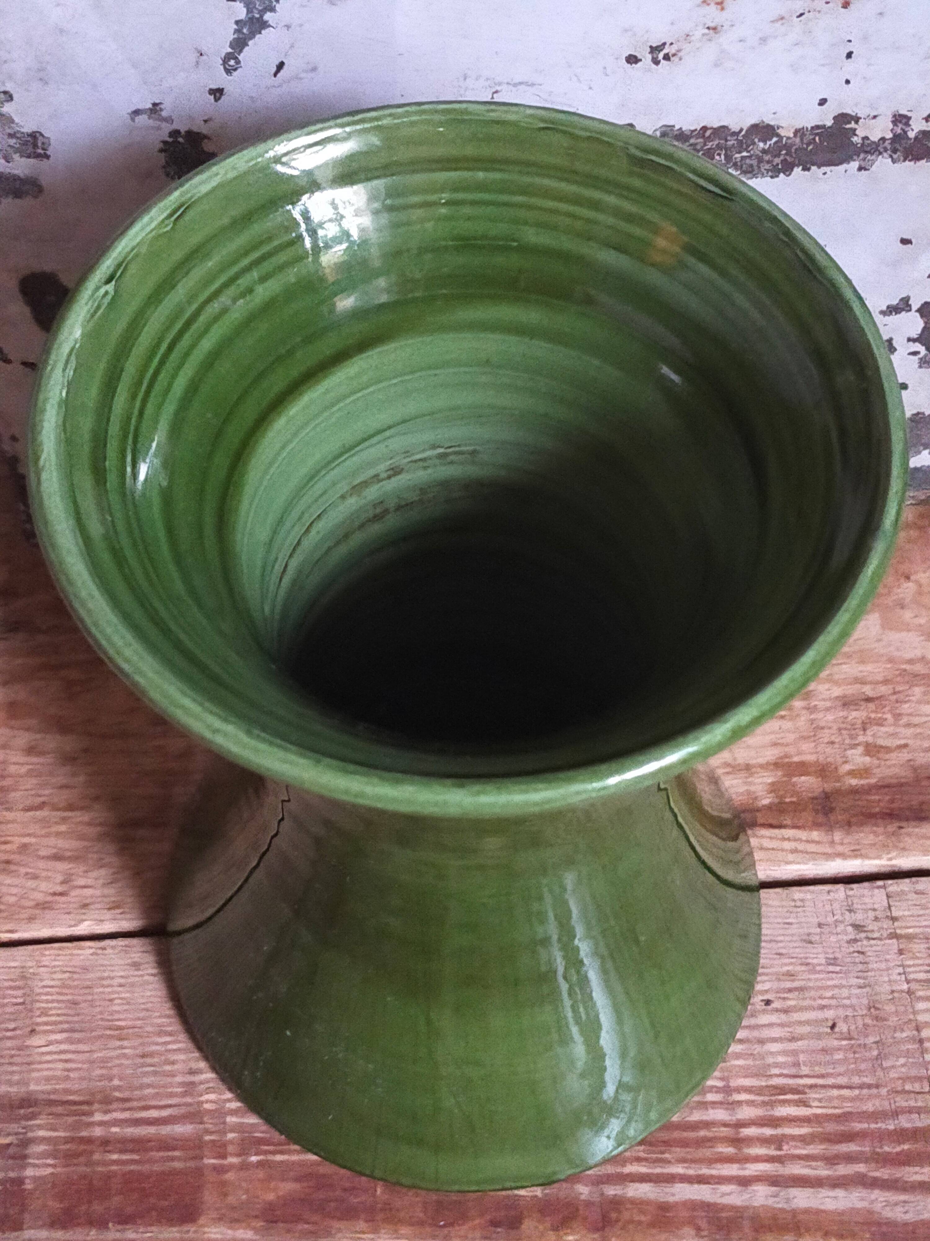 Vintage ceramic diabolo vase from the 1950s