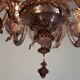 Venetian chandelier in Murano glass in amethyst colour, 8 light arms, 20th century