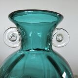 Turquoise Murano blown glass vase, 1970s