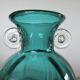 Turquoise Murano blown glass vase, 1970s