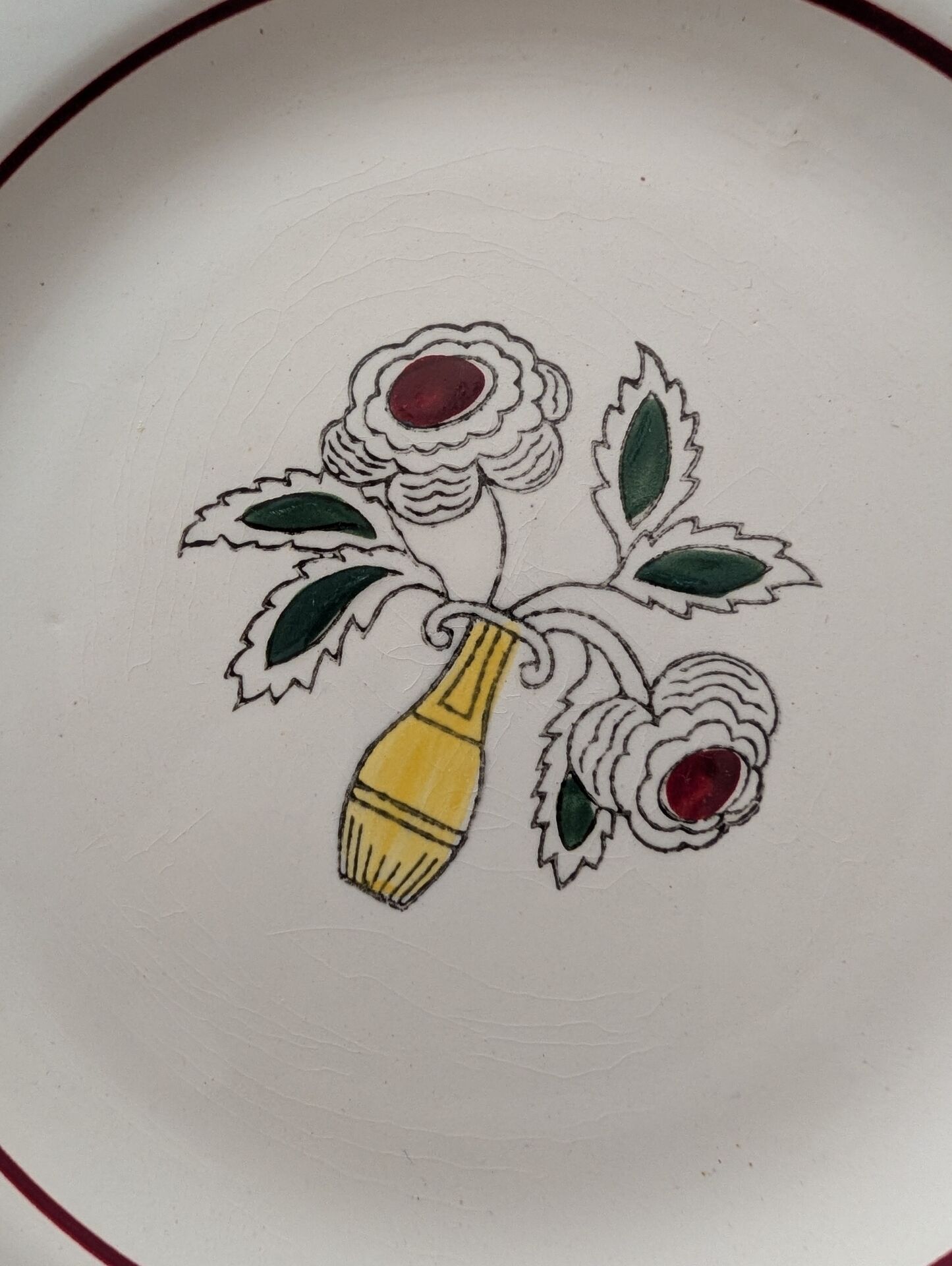 Vintage dessert plates – floral bouquet – French earthenware