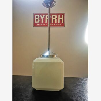 Old opaline pendant lamp art deco bahaus modernist 1930s