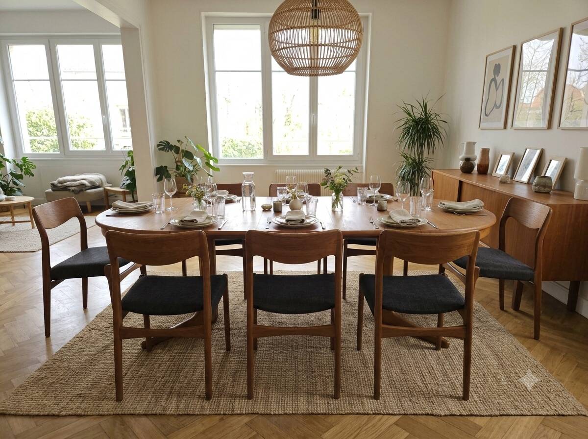 Table Baumann extensible en teck des années 60