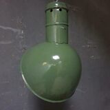 Old industrial enamel lamp in green