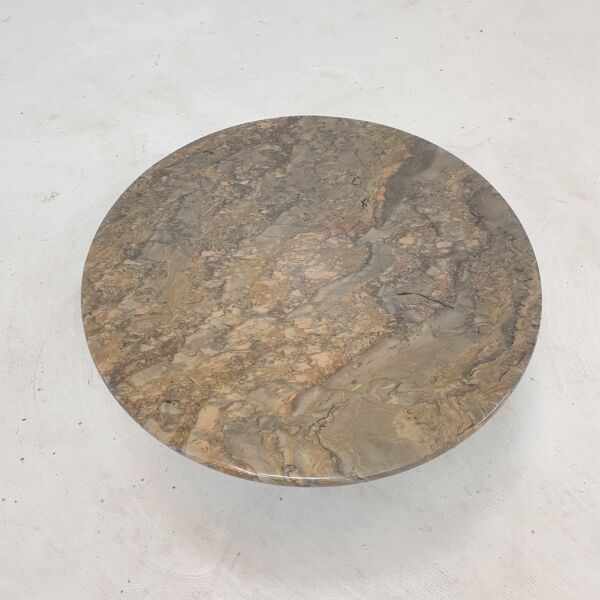 Table basse ronde en marbre italien, années 1980