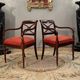 Maurice Hirch, Pair Of Stamped Mahogany Armchairs, 20th Century