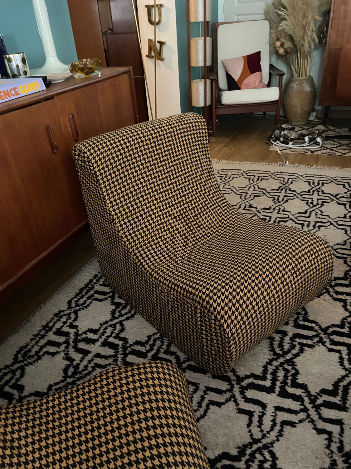 Pair of 70s foam armchairs