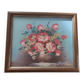 Vintage painting of flowers in a vase