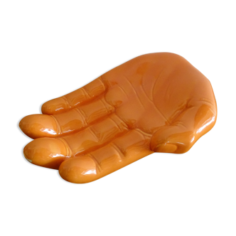Empty pocket hand vintage ceramic orange