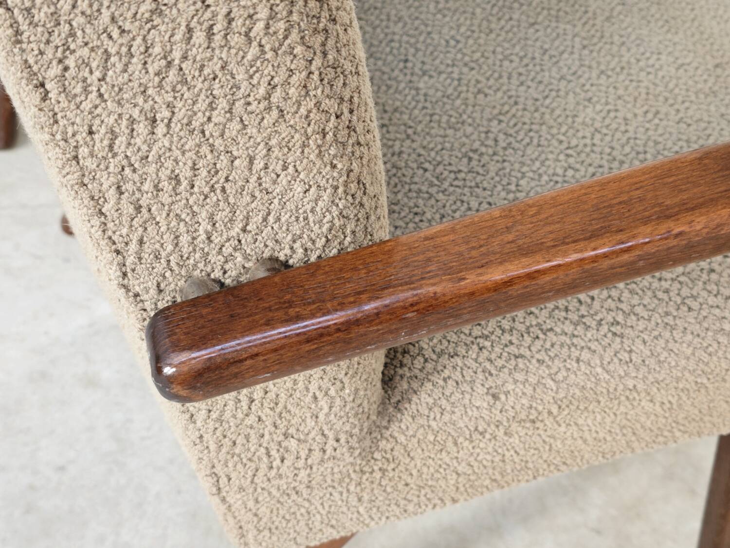 Pair of grey mottled armchairs by Jaroslav Smidek for TON Bystrice