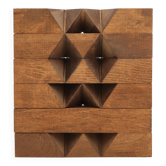 Minimalist and geometric wooden sculpture, 1970s.