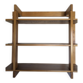 Vintage wooden wall shelf with Scandinavian design, 1970s.