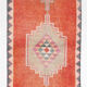 3x11 Peach Orange Handmade Wool Runner Rug, 95x337Cm