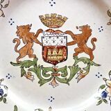 6 old Desvres Fourmaintraux Rouen dessert plates, Dinan model