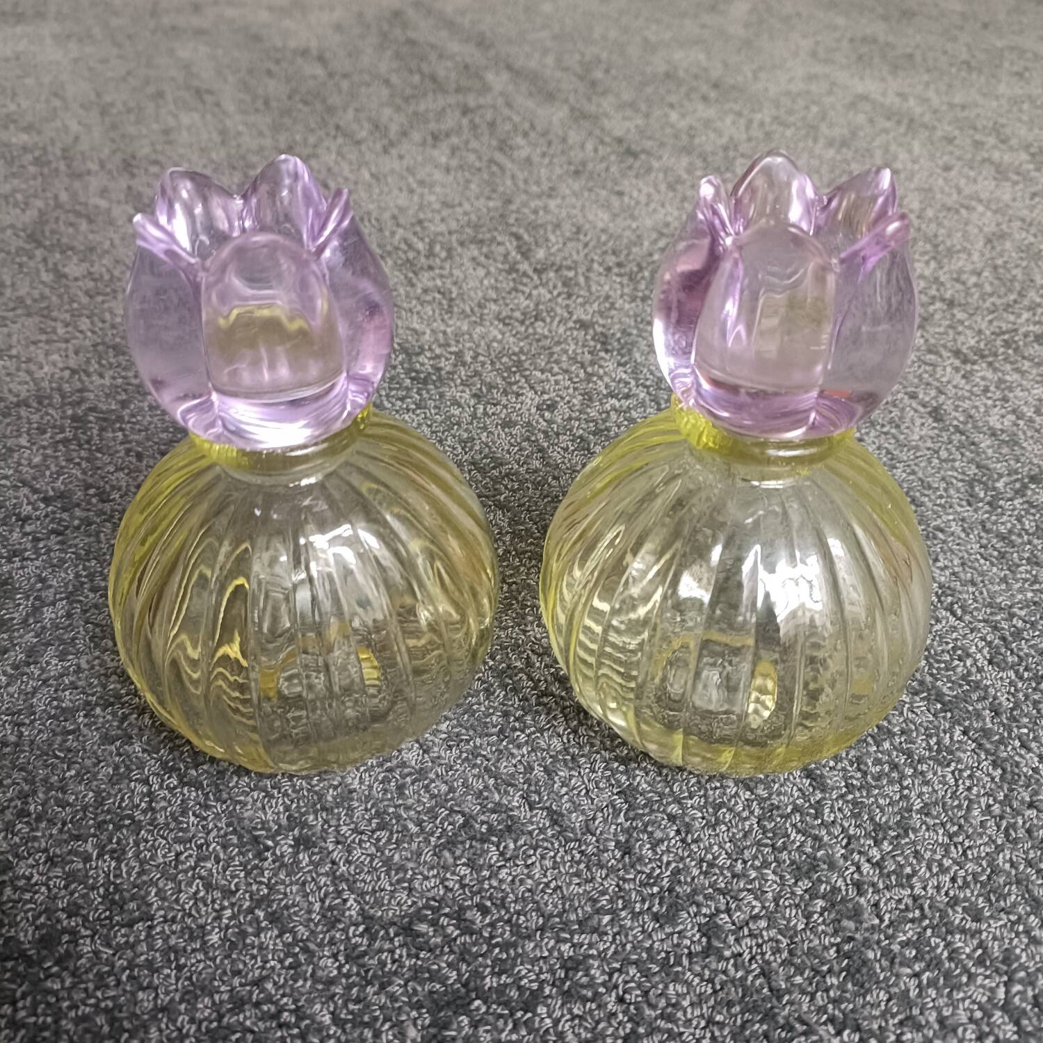 Pair of vintage floral candlesticks