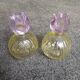 Pair of vintage floral candlesticks