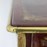 Louis XV style bureau plat with lake scene decoration. Circa 1850.