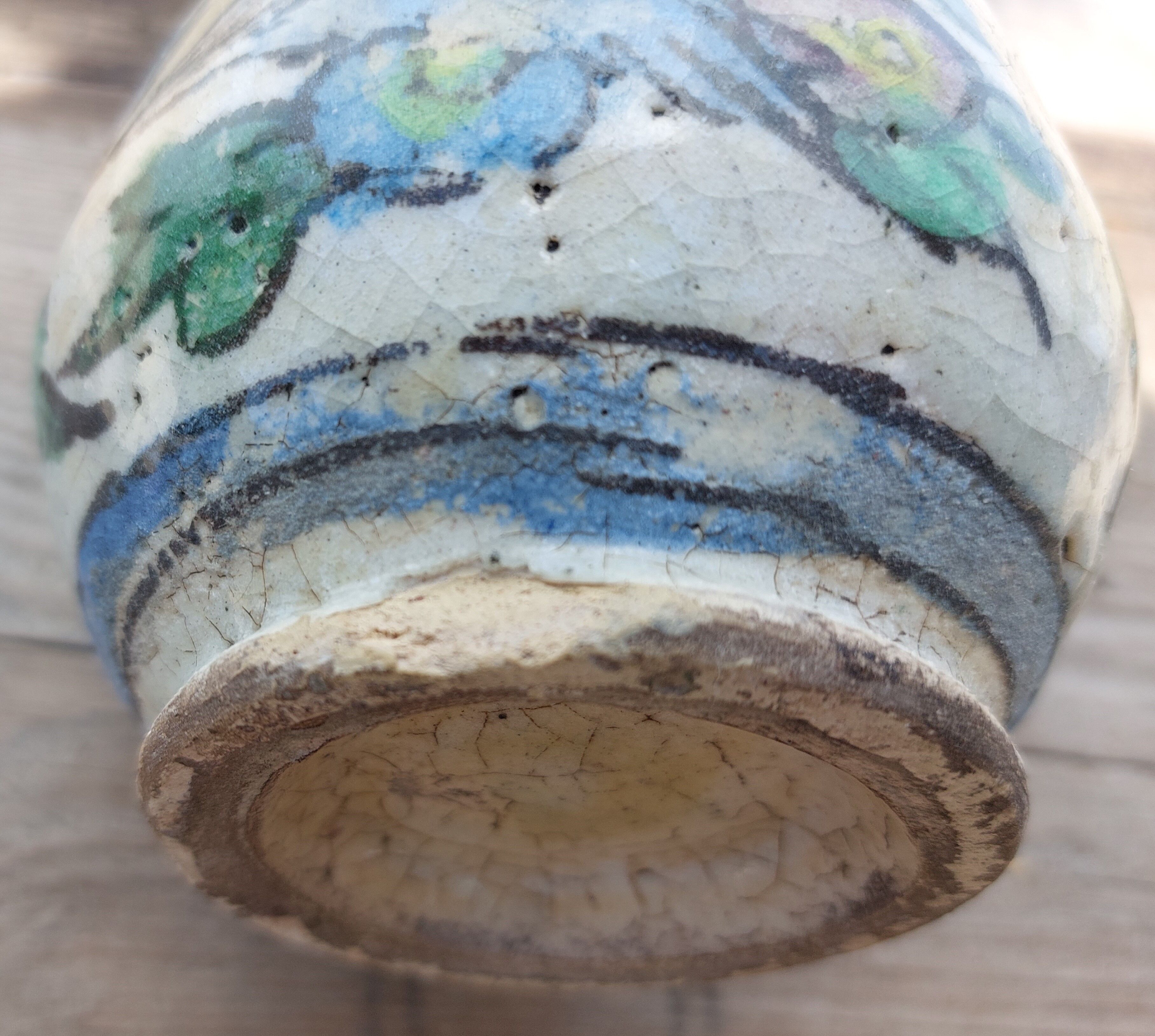 Iznik Turkey siliceous ceramic bottle with floral decoration 19th century