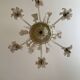 Vintage Venetian chandelier in Murano glass dusted with gold (6 arms)