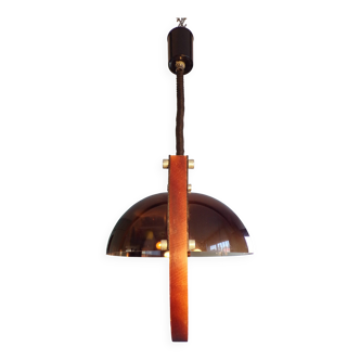 Space age suspension in plexiglass and wood