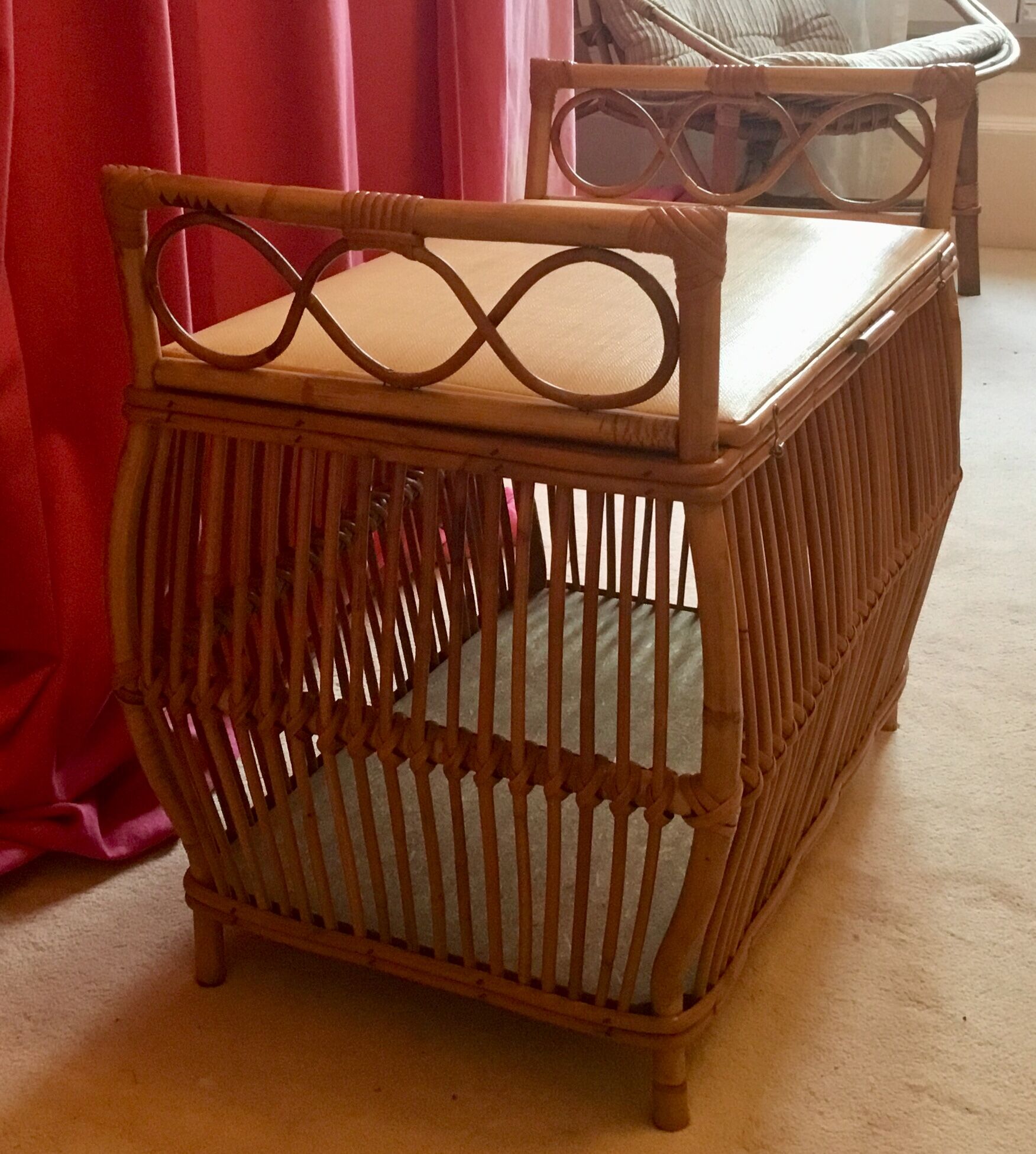1960 rattan toy chest