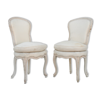 Paire de chaises de style Louis XV