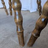 Set of 4 Vintage Tyrolean Heart Cutout Wooden Dining Chairs