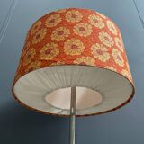 Orange flowerprint shade floor lamp 1960s