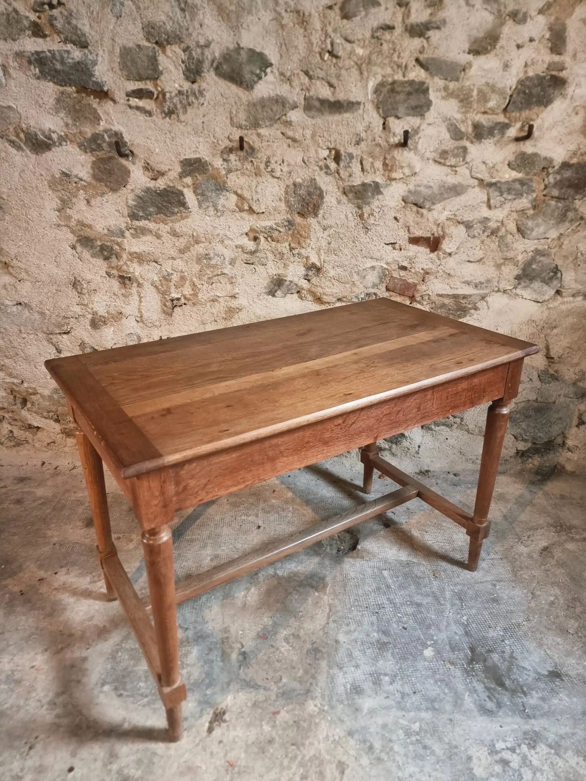 Table / antique desk in French oak, 1930s