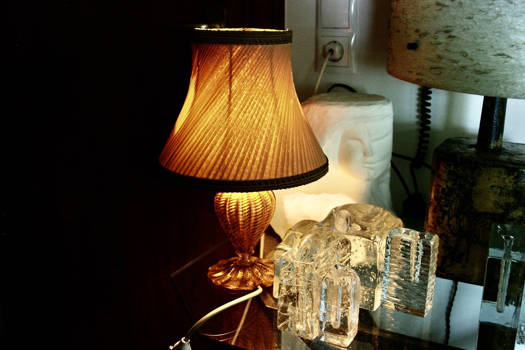VINTAGE TABLE LAMP BY BAROVIER AND TOSO ITALY 1950