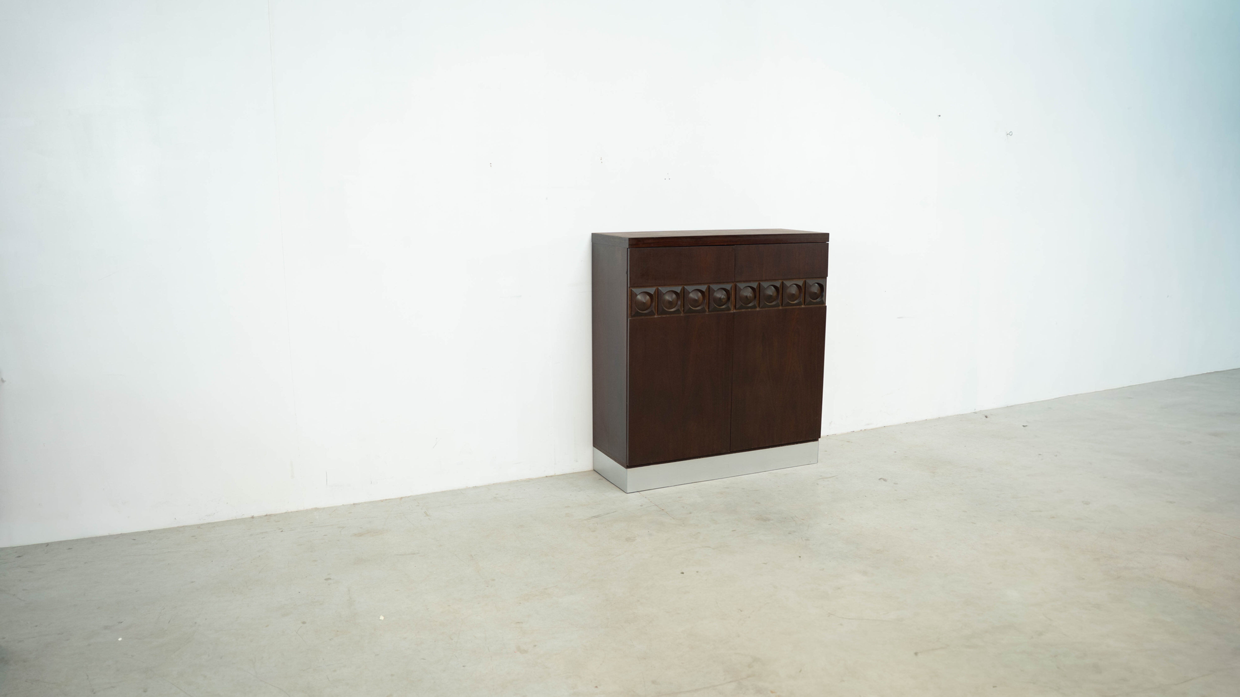1970's brutalist bar cabinet