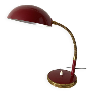 Articulated desk lamp, 1960s, burgundy and gold