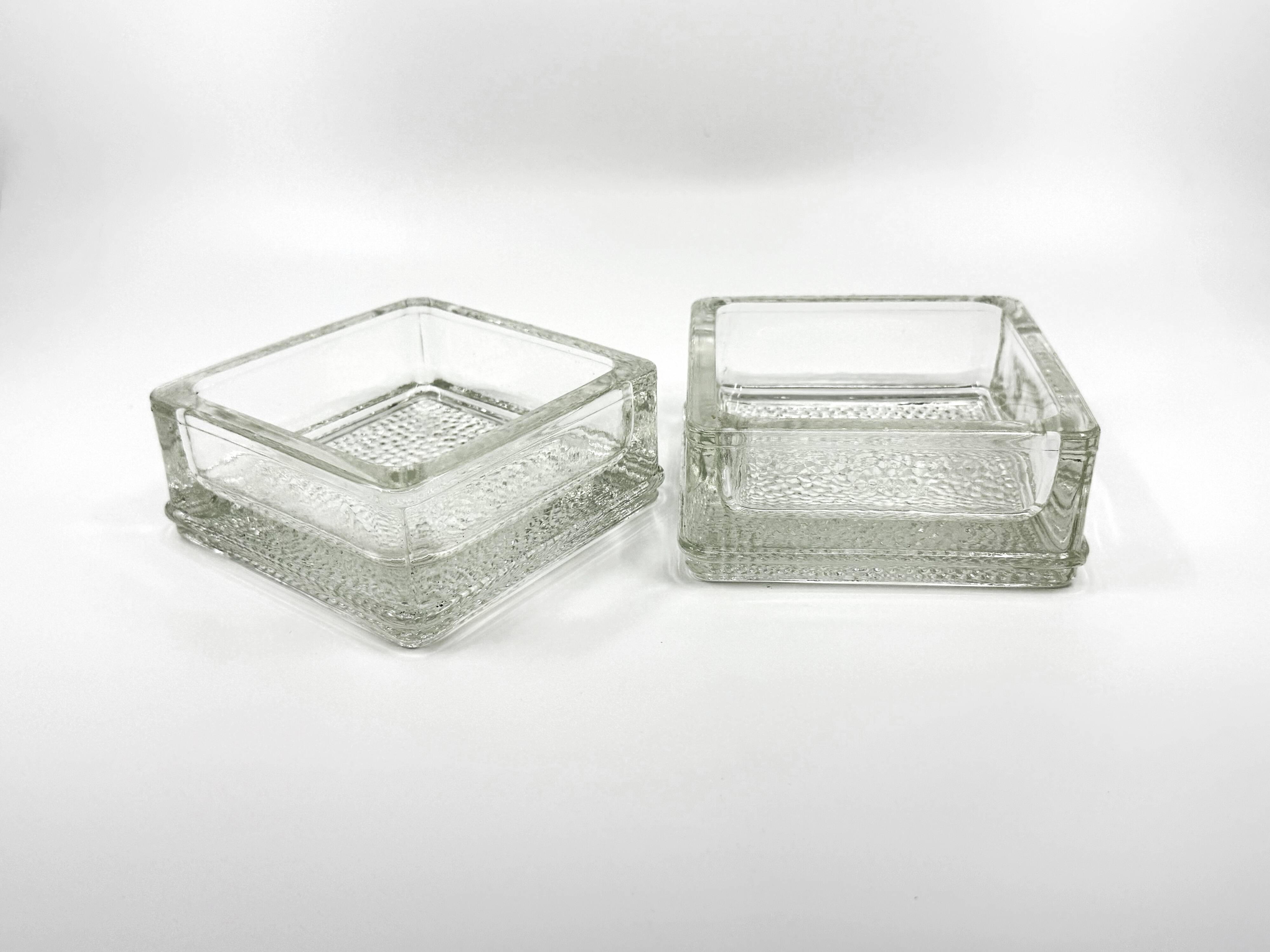 2 Pocket emptiers/ashtrays/paperweights • Lumax • Saint-Gobain • 1950