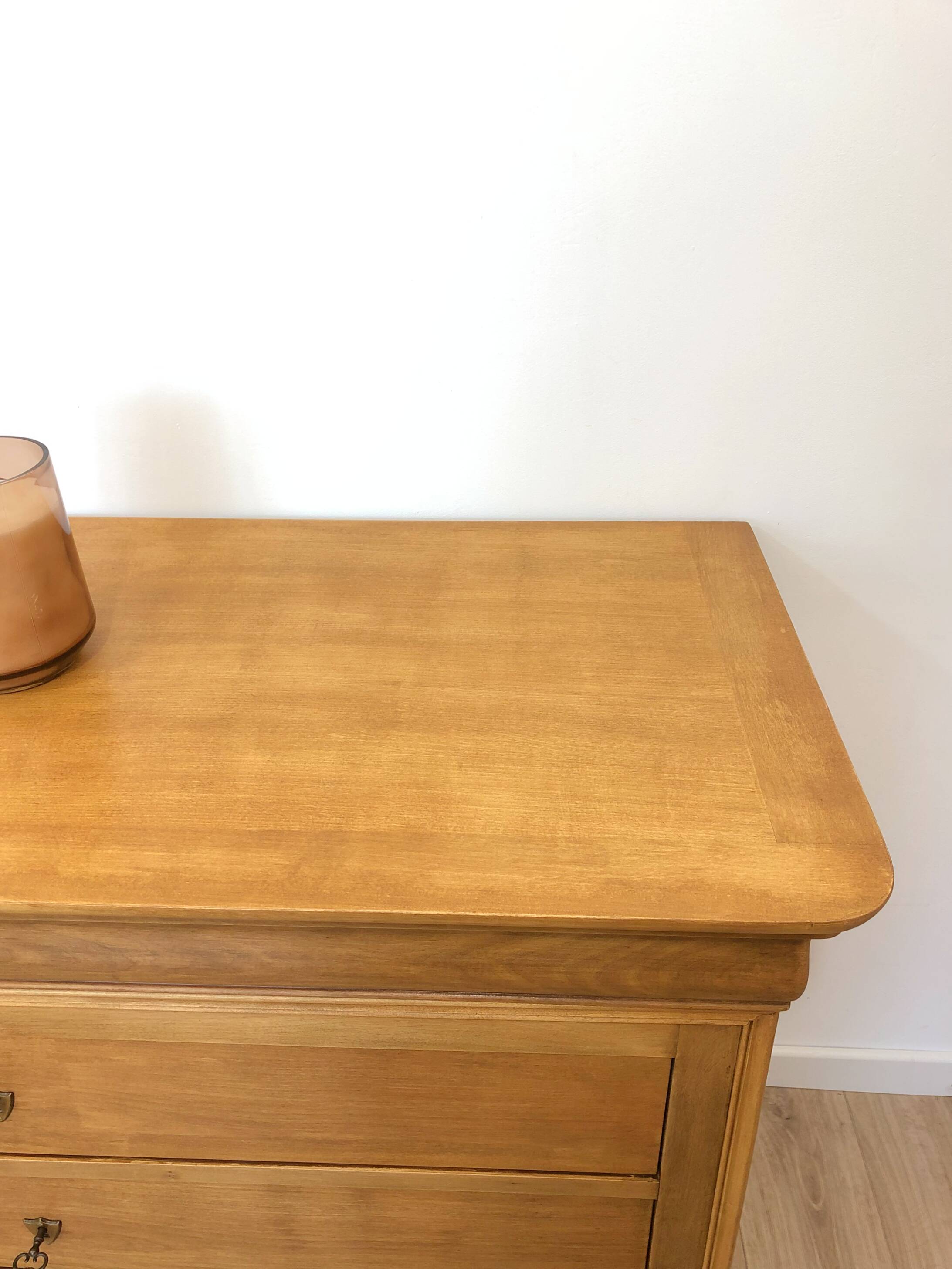 Louis Philippe style chest of drawers in solid cherry wood