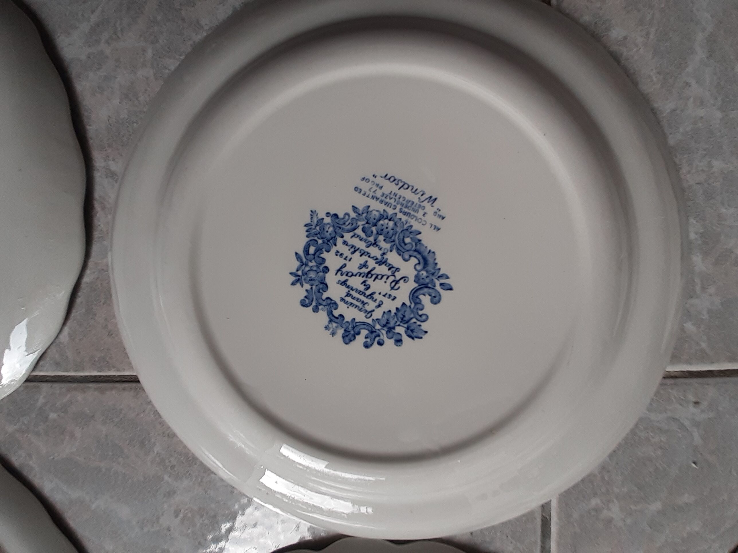 6 Plates dessert service Ridgway Windsor Staffordshire blue décor