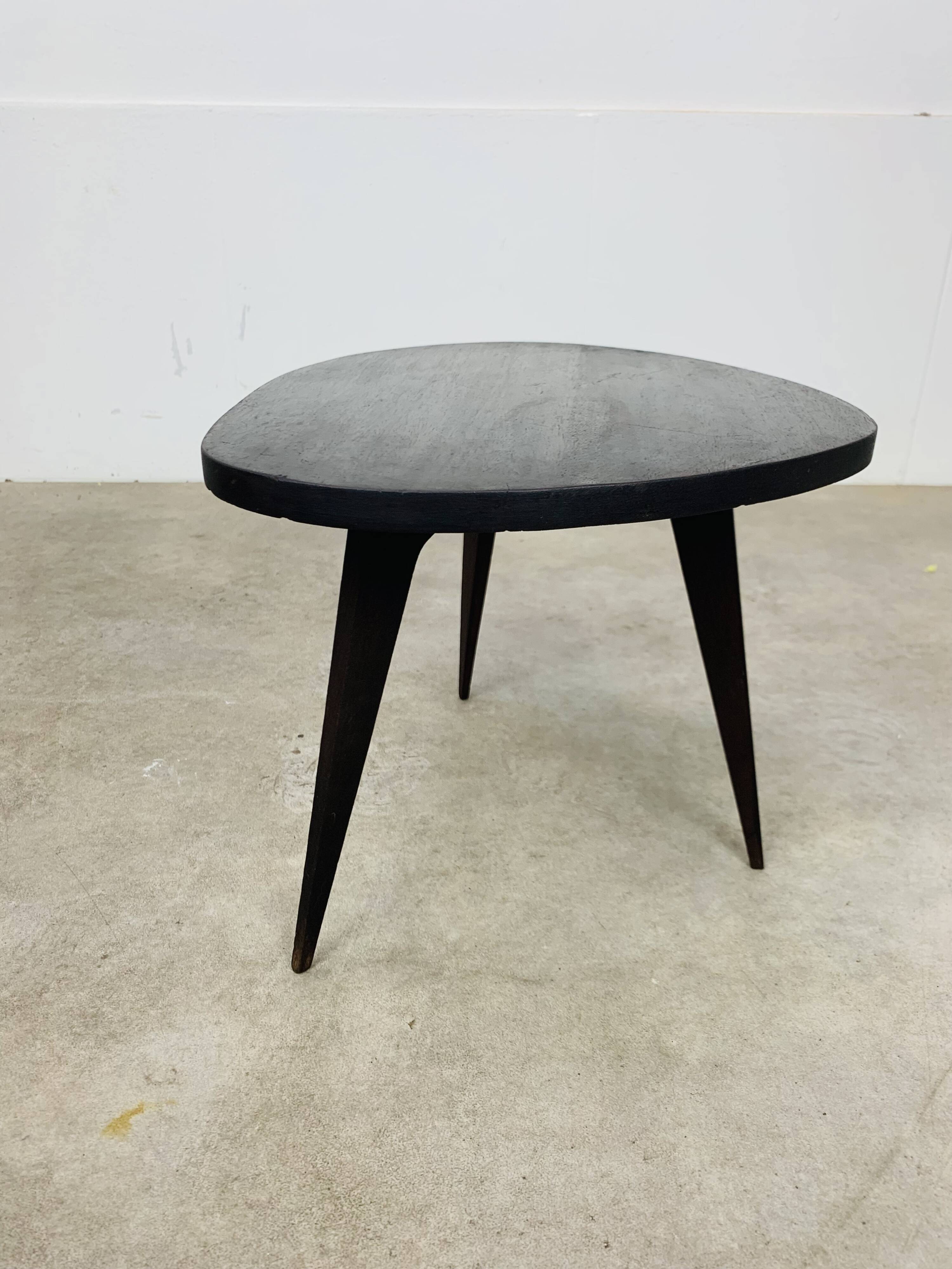 Tripod plant stand with compass feet, wood, 1950s