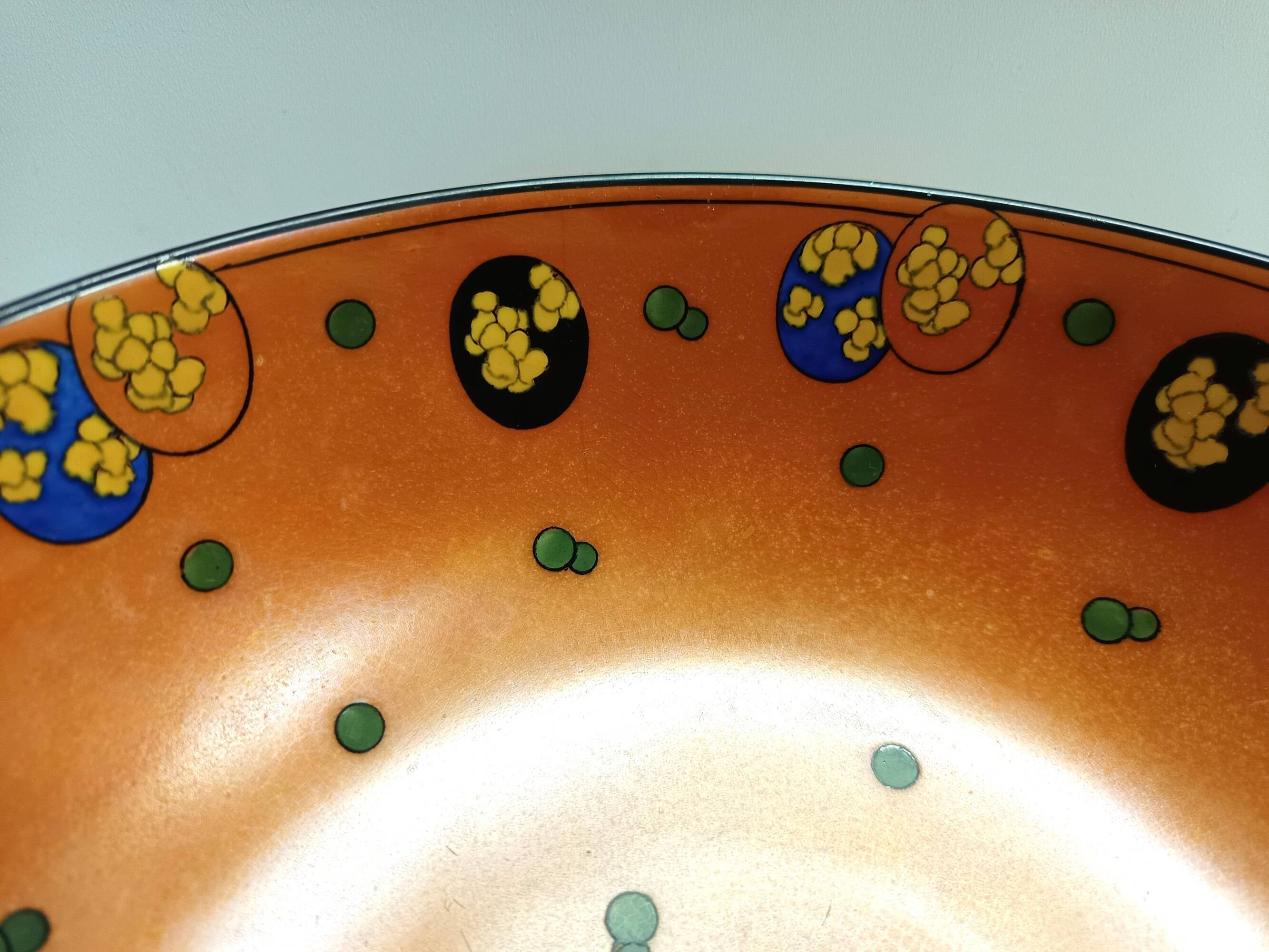 Orange Lacquered Porcelain Catchall by Royal Doulton, England