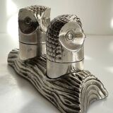 MH SALT PEPPER Service Silver Metal VINTAGE