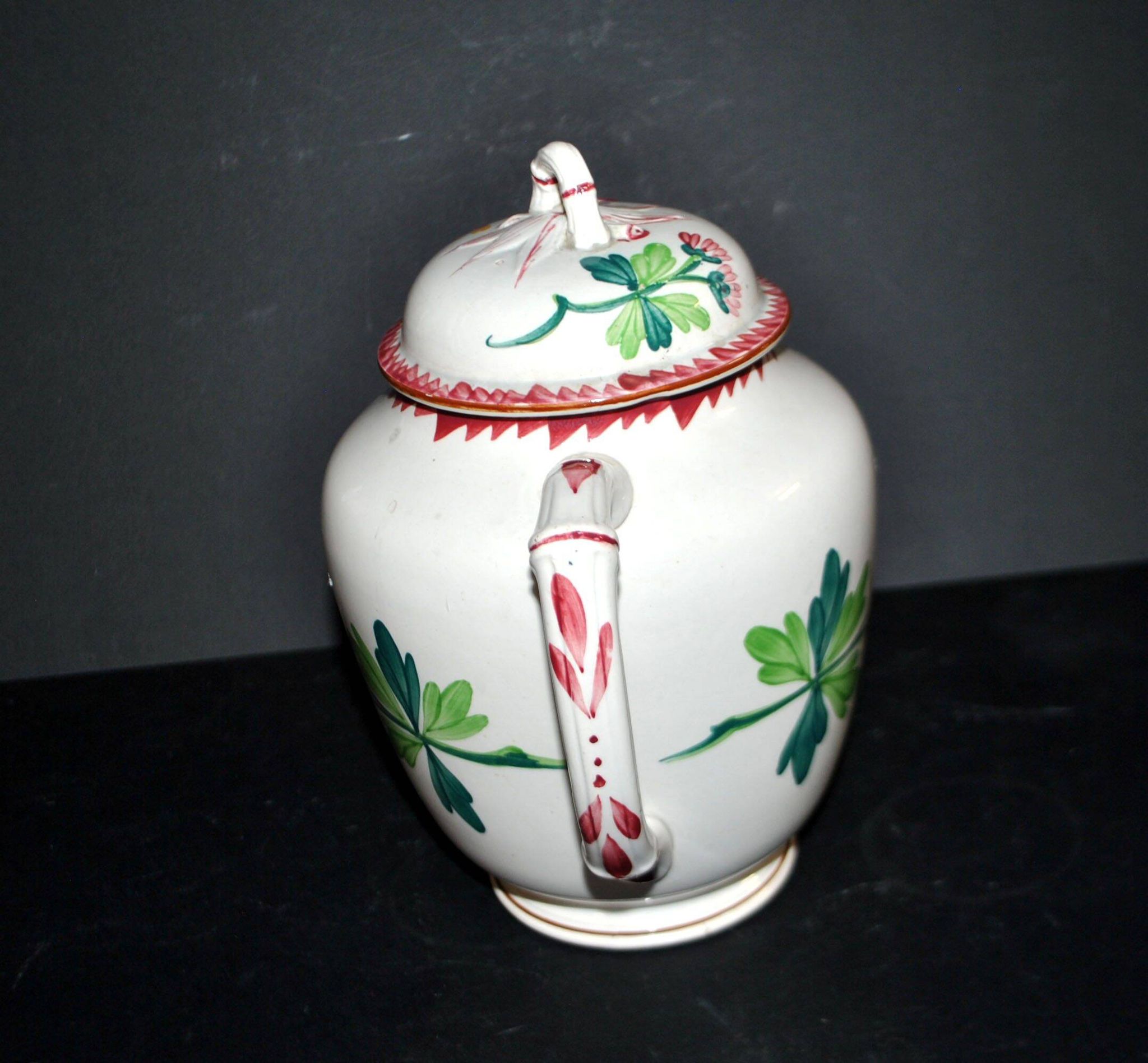 Cafetière Sarreguemines décor Colmar polychrome forme bambou 1930