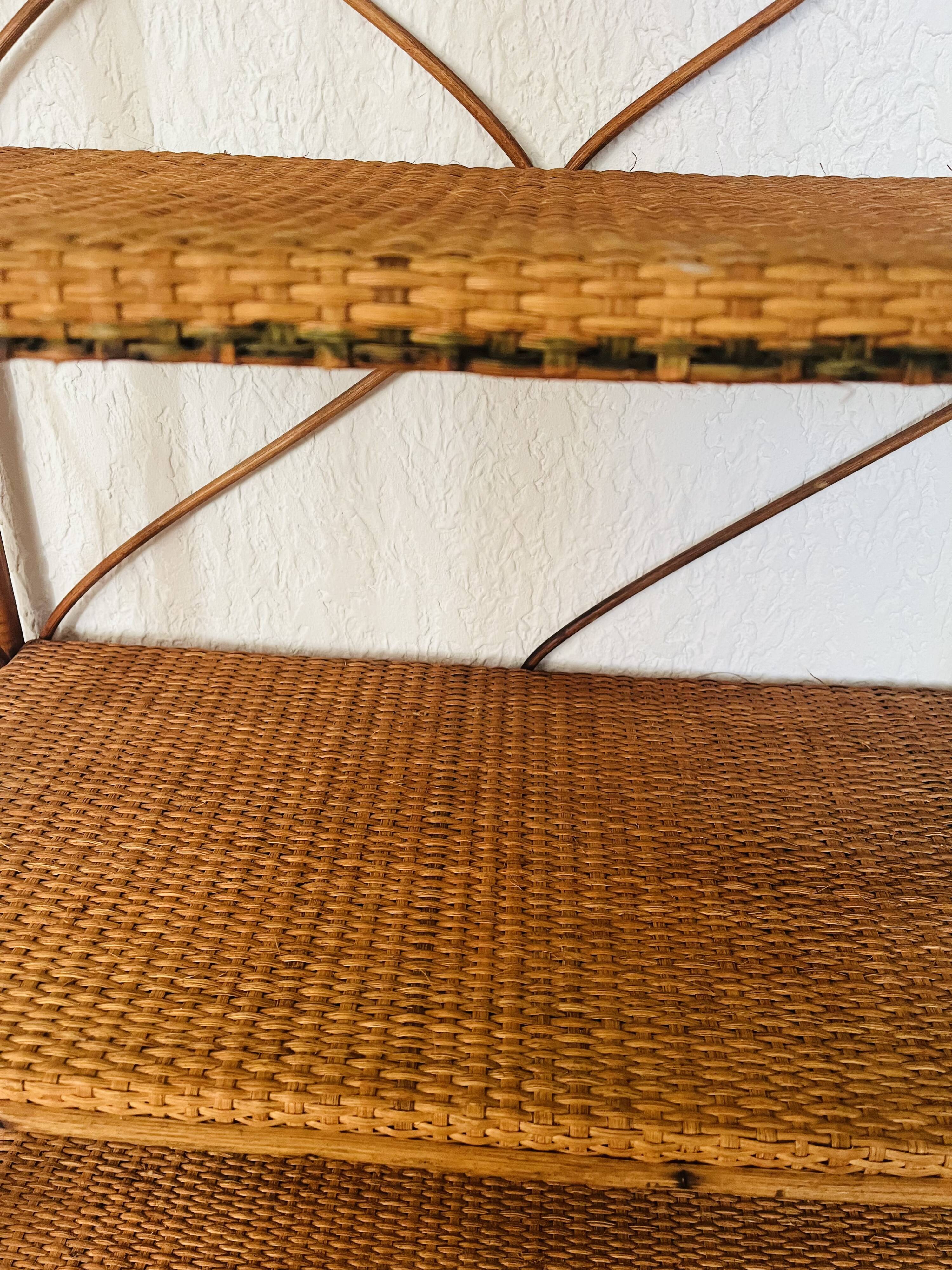 Rattan bookcase shelf