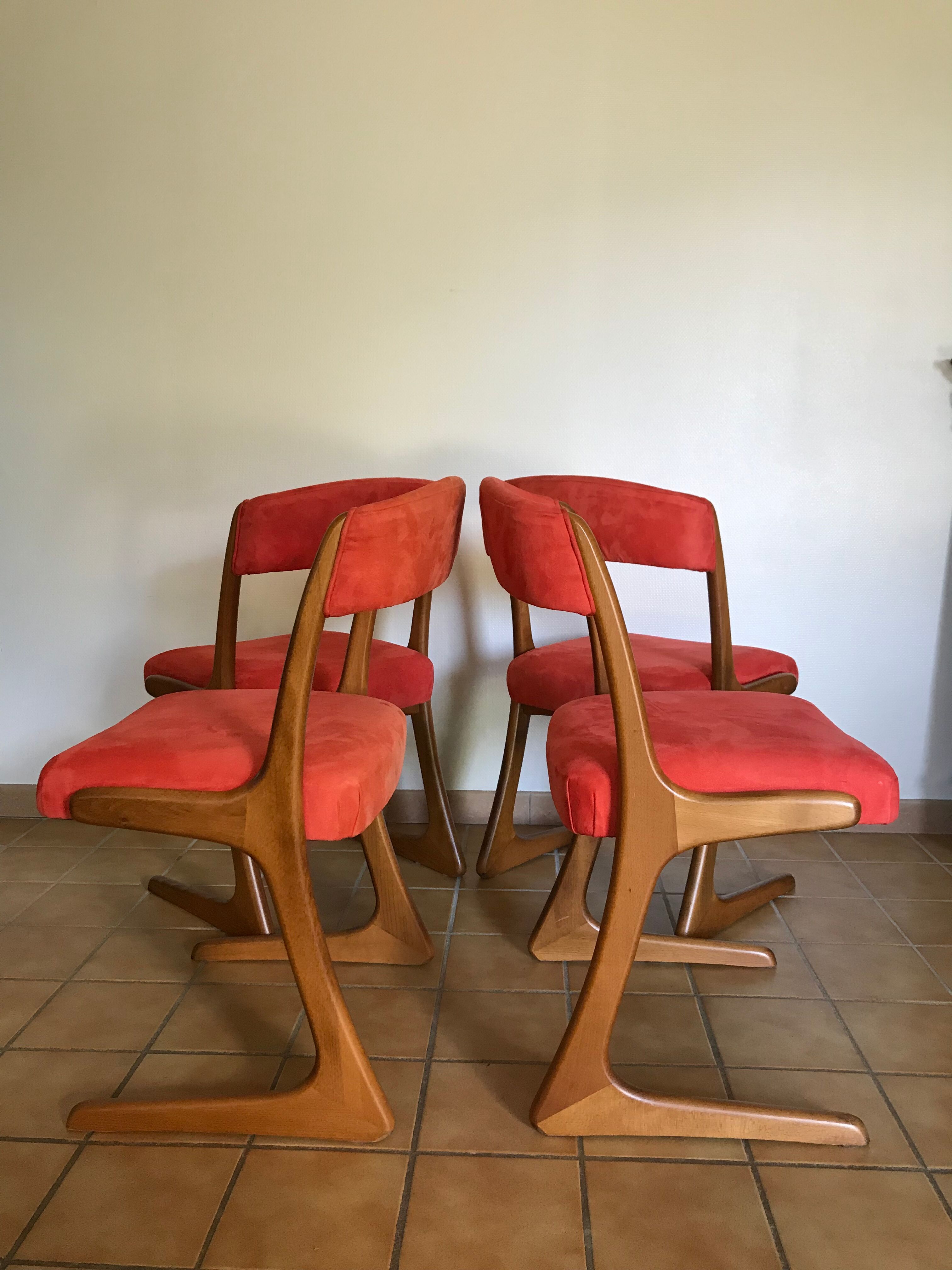 4 vintage teak chairs
