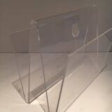 Acrylic magazine rack. Circa 1970.