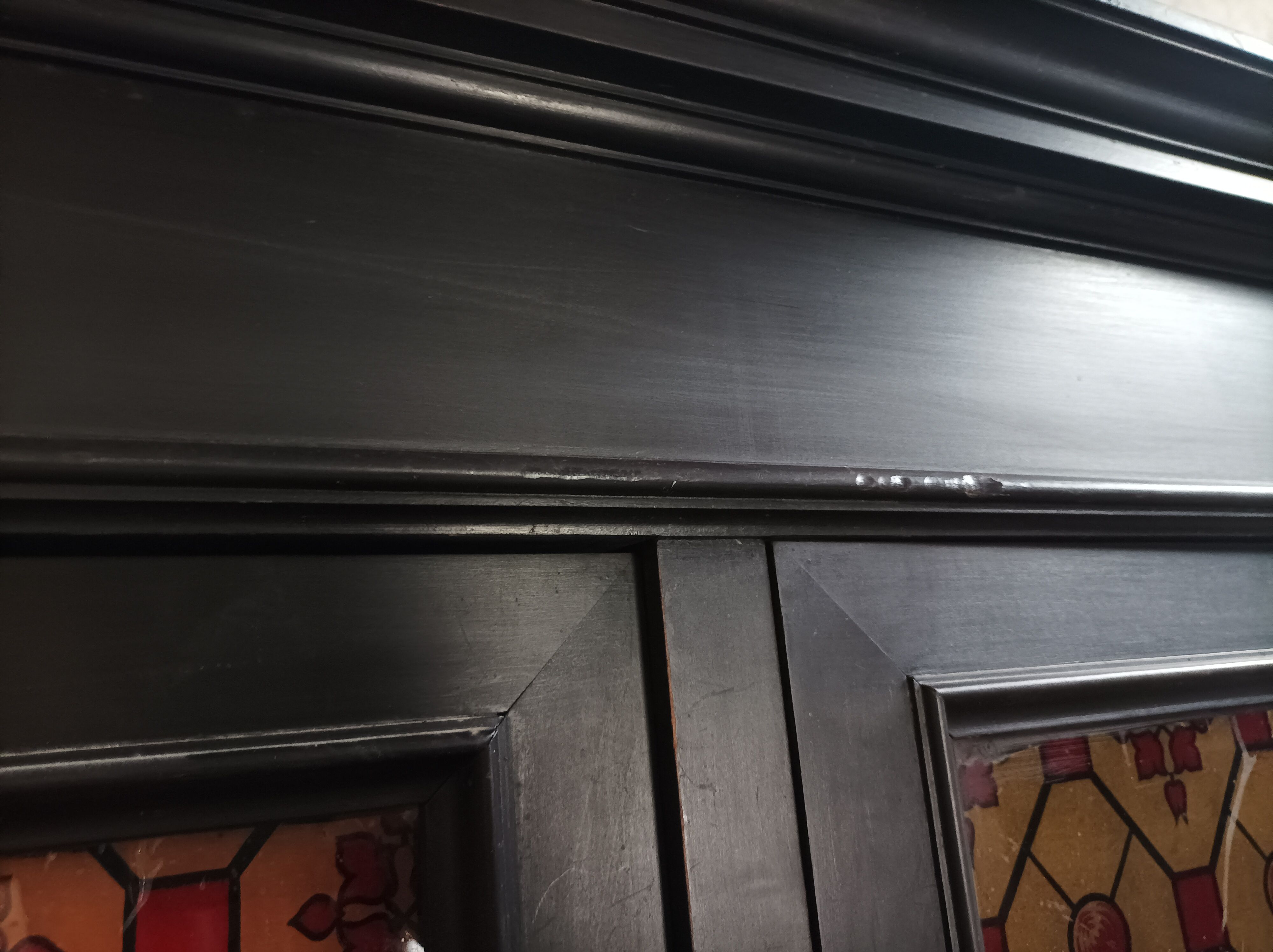 Vintage painted wooden bookcase