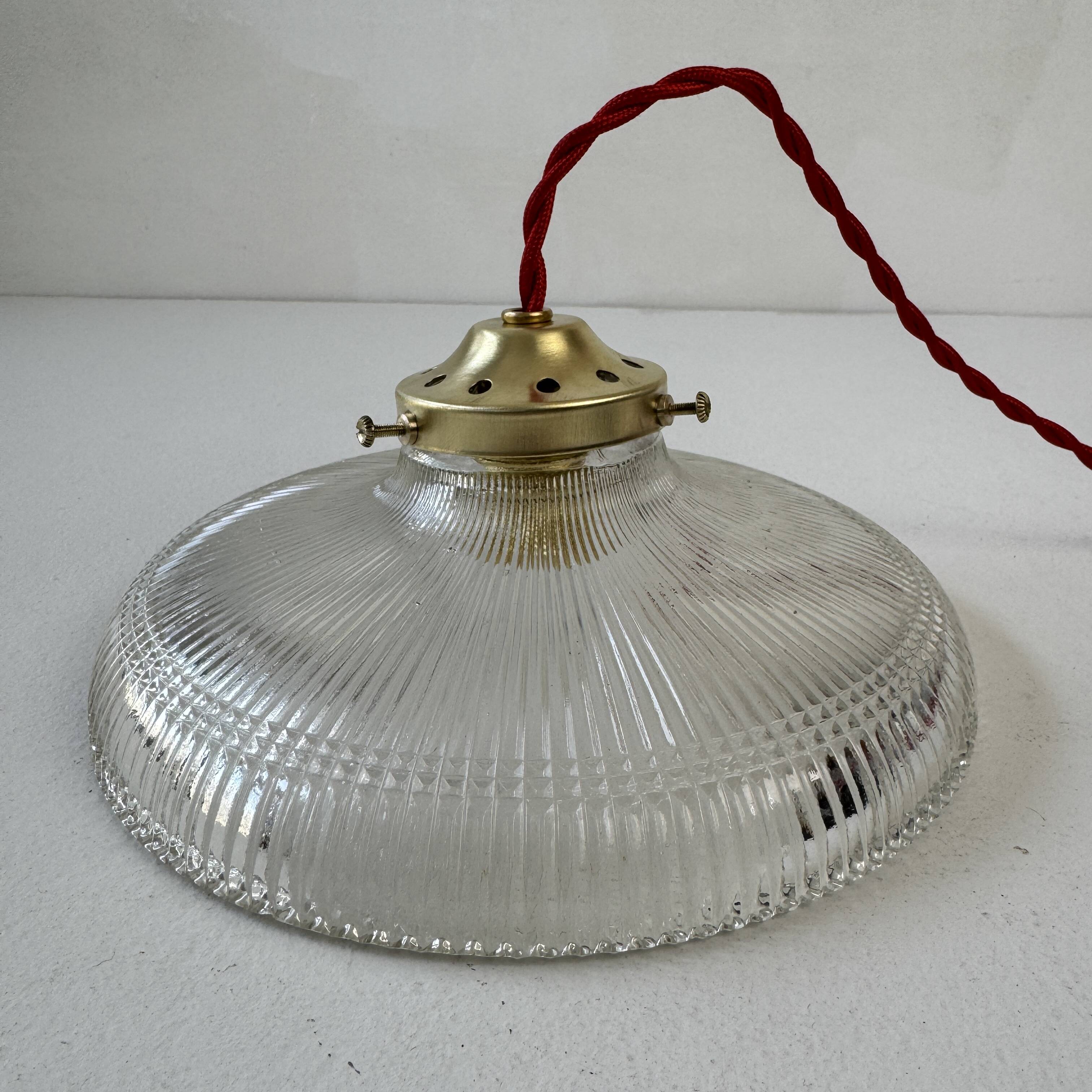 Vintage prismatic glass suspension light