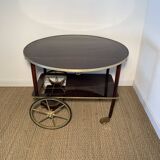 Rare vintage Italian bar cart in mahogany and brass