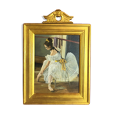 Old portrait of a ballet dancer with her pediment frame