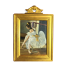 Old portrait of a ballet dancer with her pediment frame