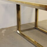 Dining table in chrome-plated steel and brass by Romeo Rega circa 1970