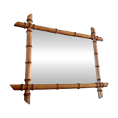 Rectangular bamboo mirror 66x54 cm